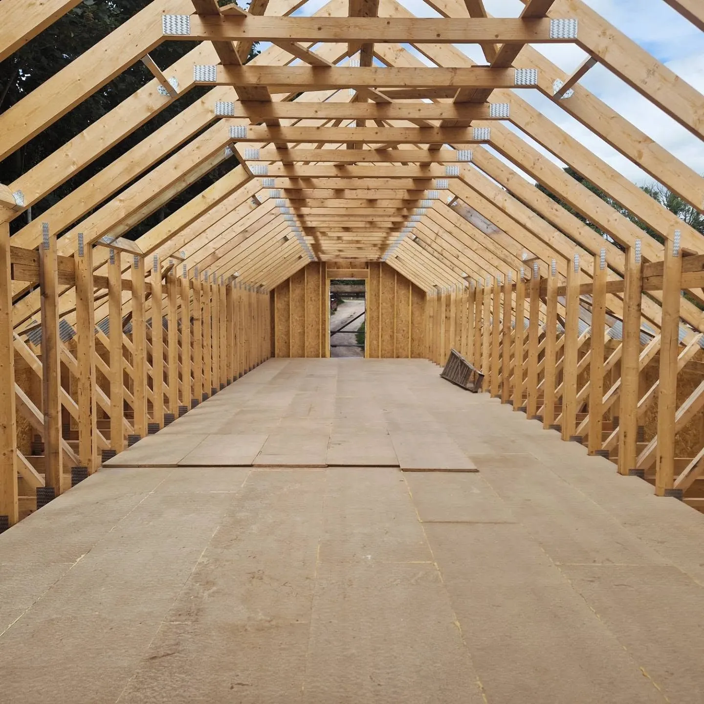 Attic roof framing on a new build
