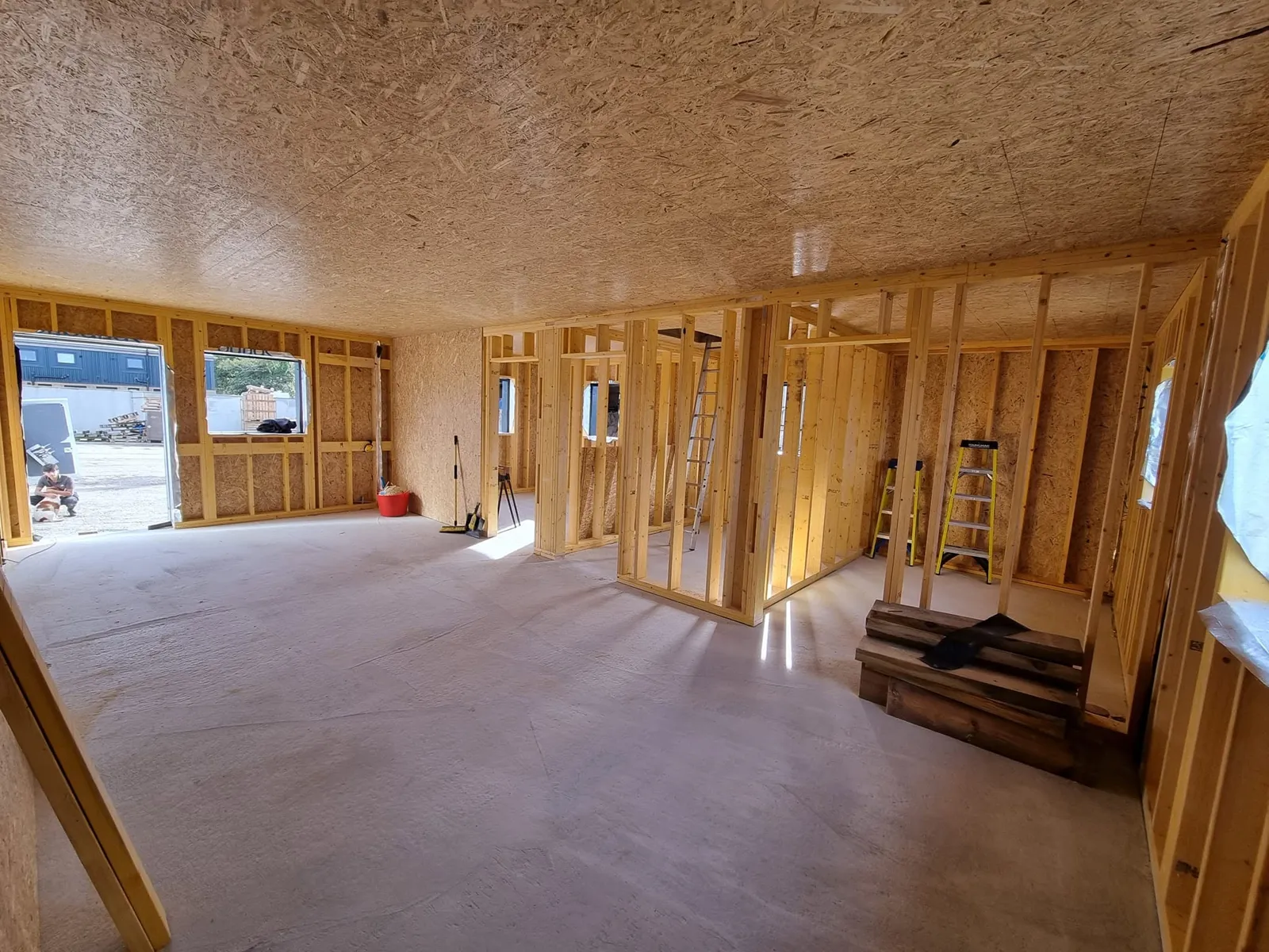 Timber frame office taking shape