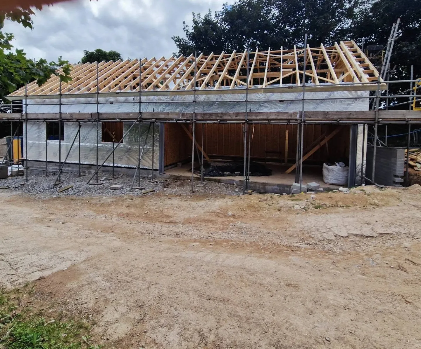 Trussed roof going on a new build