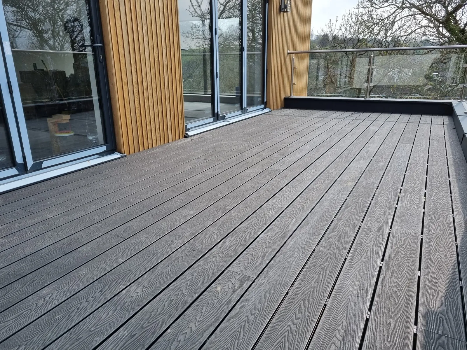 Decking laid on a balcony